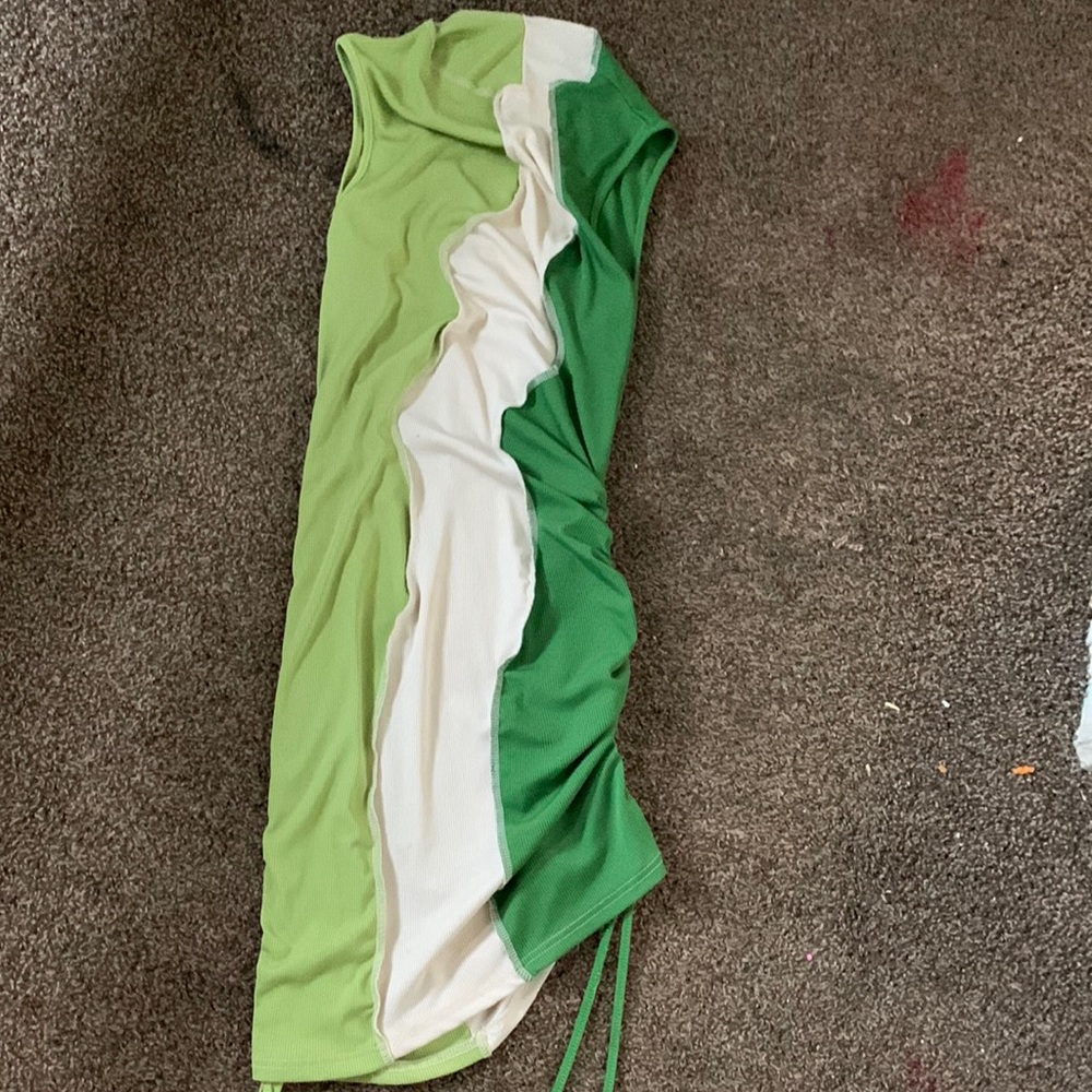 A green dress
